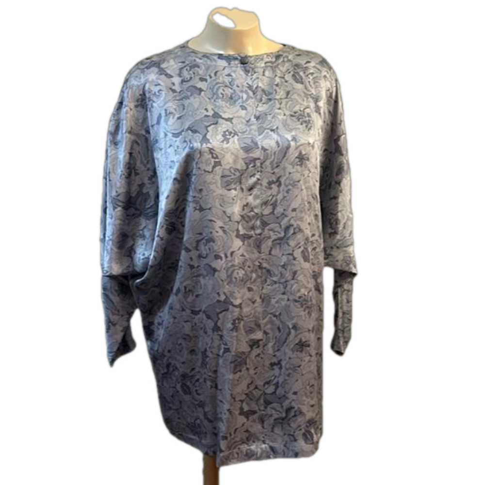 DEBORA KUCHME VTG 100% silk floral Blouse SZ 8